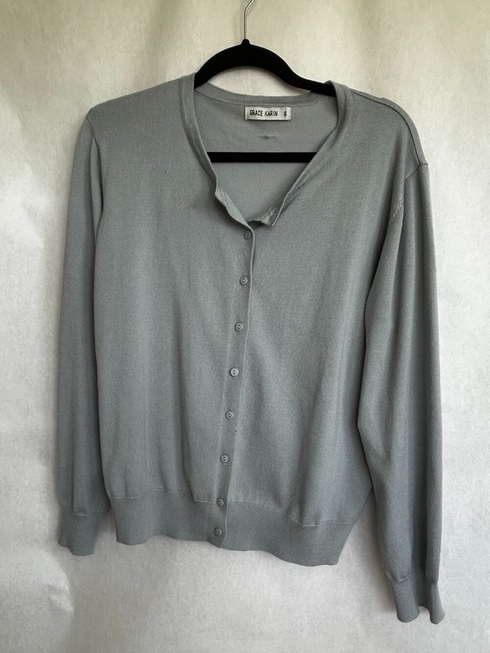 Grace Karin Gray Button-Front Cardigan